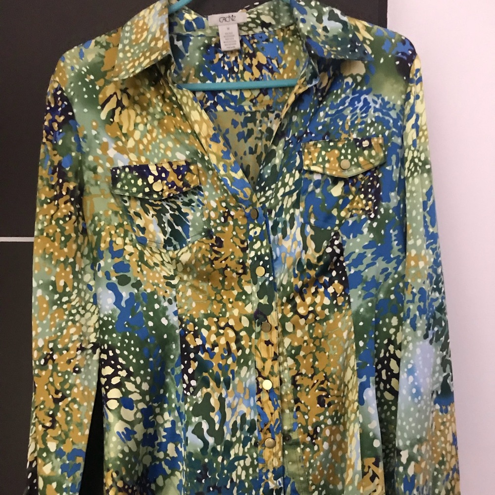 Cache long sleeves shirt silk like material